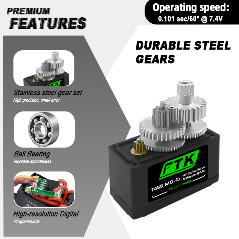 PTK 7455MG-D servo 12g Digital - Rc Hobby Model ulasan dan harga