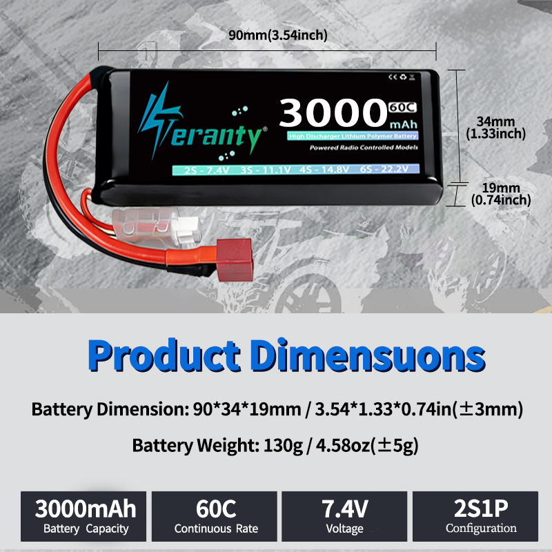 TERANTY 2S 3000mAh Lipo Batter - Rc Hobby Model ulasan dan harga